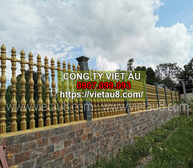 mẫu hàng rào bê tông xây chùa tại an giang đẹp
